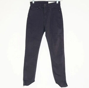 Rag & Bone Nina Black High-Rise Ankle Skinny Jeans 25